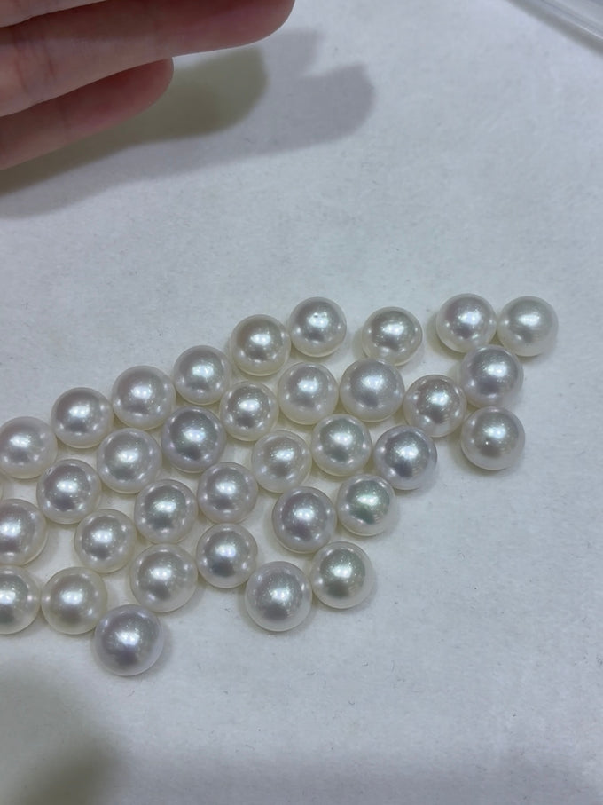 8–9mm White Round Loose Pearls, 5A