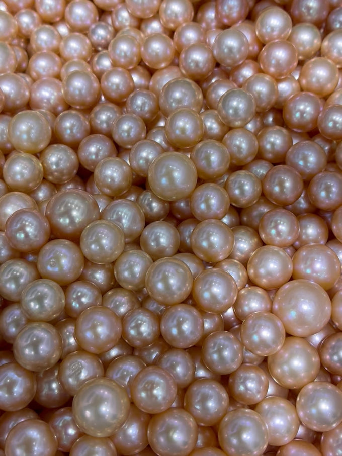 10–11mm Orange Edison Round Loose Pearls, 4A