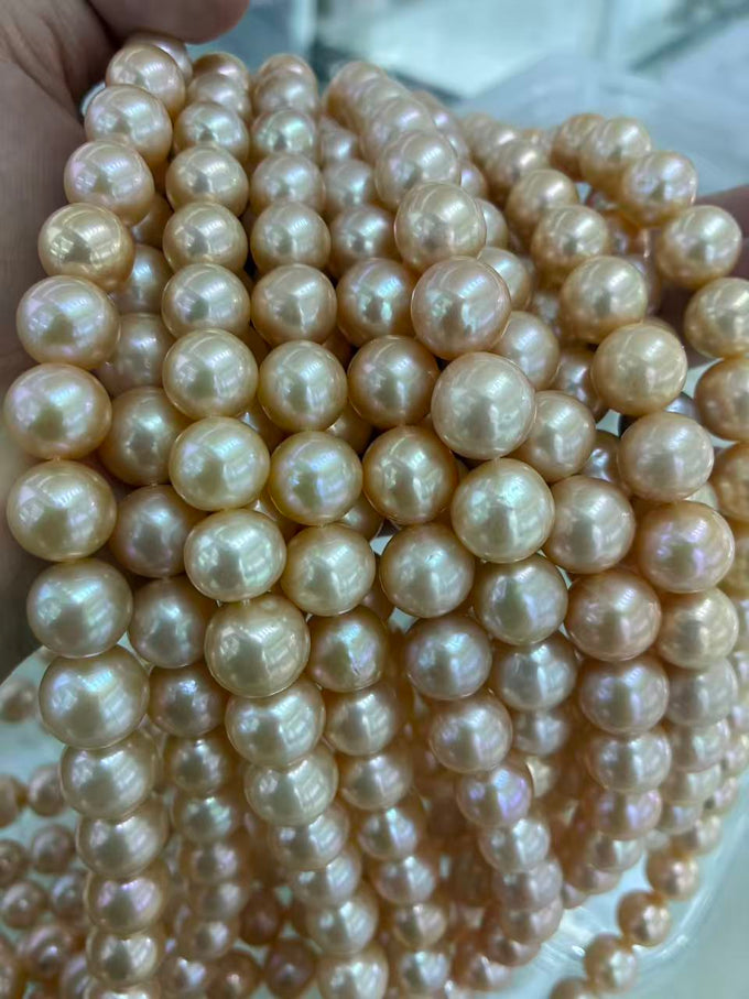 10–12 mm Orange Round Pearl Strand · 4A — supplied lot image 1