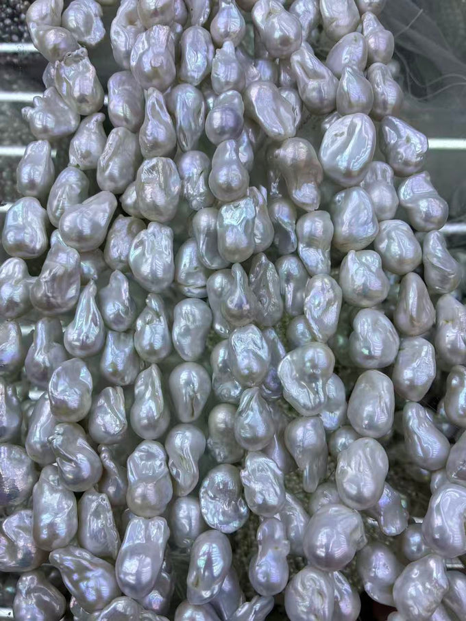 15–18 mm Silver-White Baroque Pearl Strand · 4A — supplied lot image 1