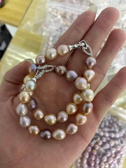 9-12mm Premium Edison Baroque Pearl Bracelet | Designer Collection, Bold Natural Artistic Texture