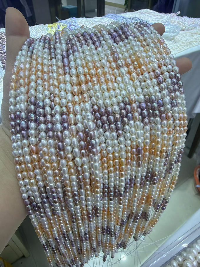 5-6mm Candy-Color Rice Pearl Strand - product image