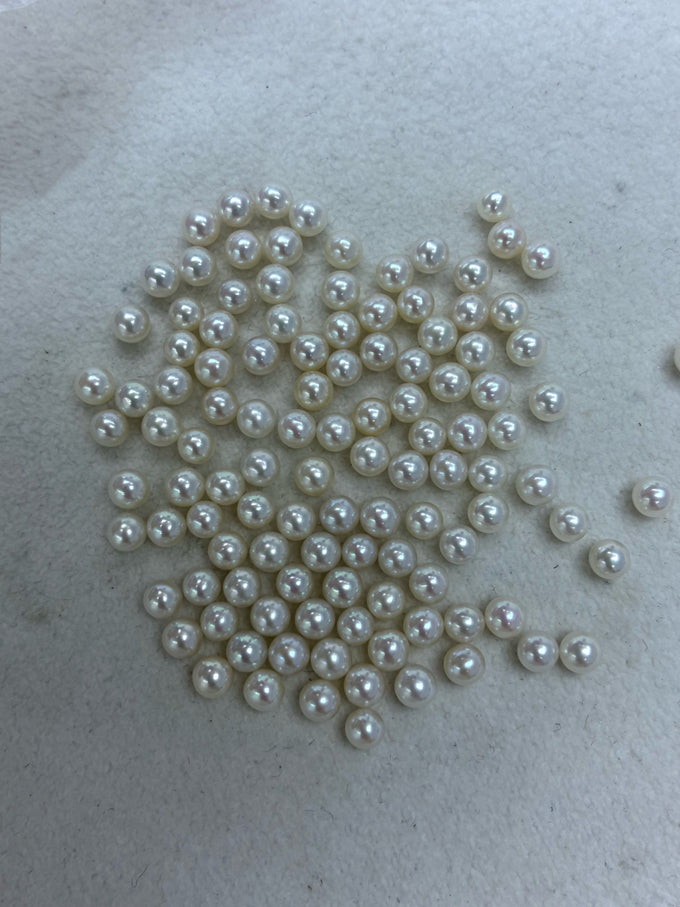 5–6mm White Round Loose Pearls, 5A