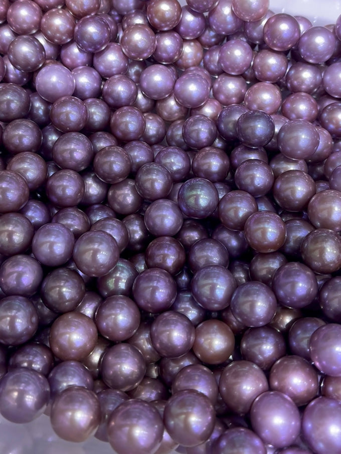 11–12mm Purple Edison Round Loose Pearls, 5A