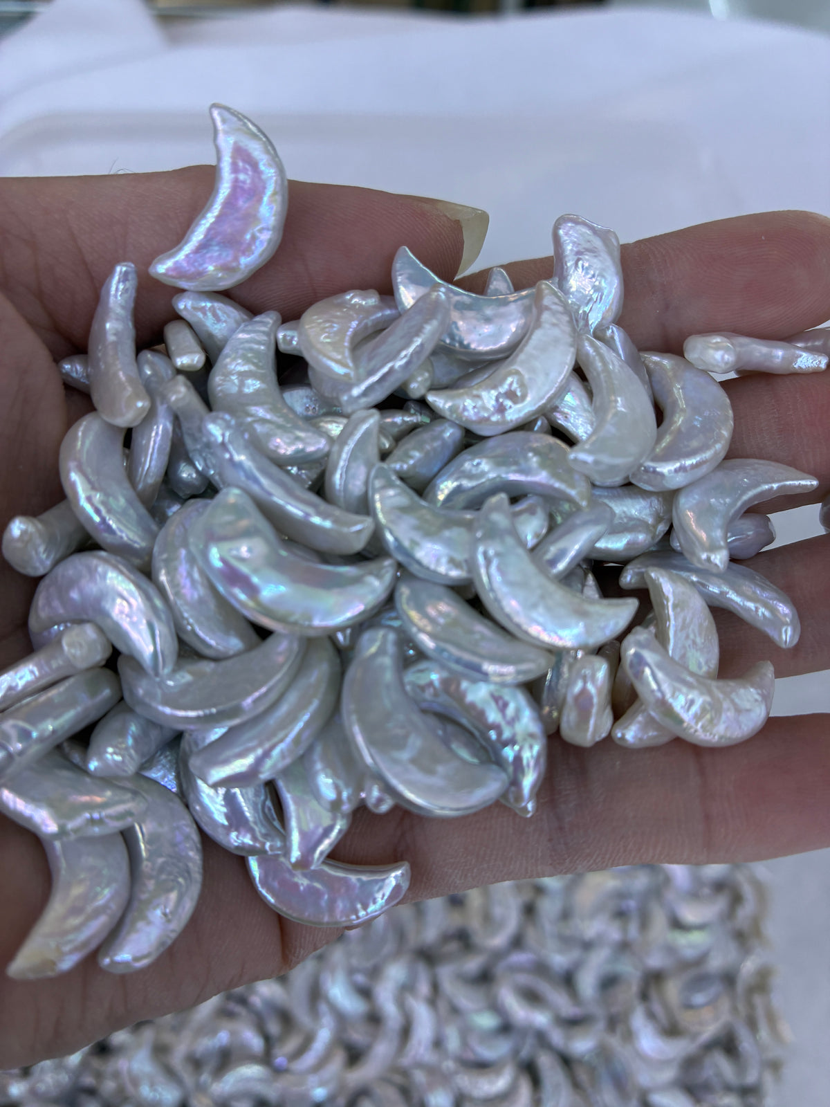6–18mm White Moon Pearls, 4A