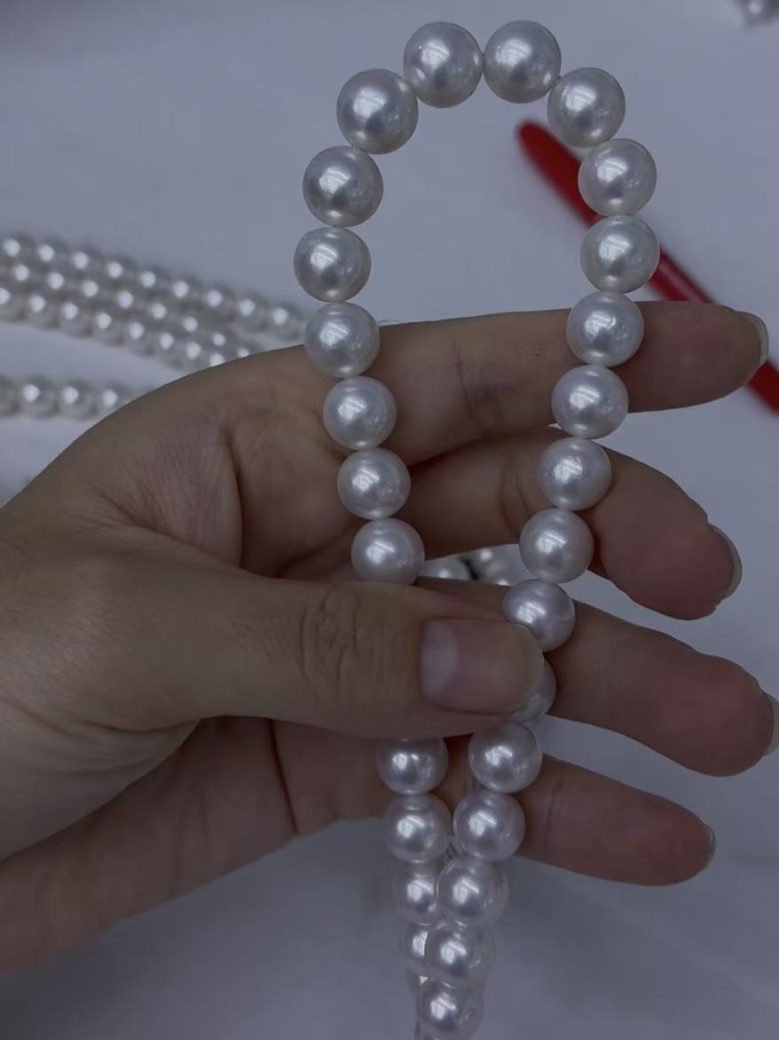 6-7mm round freshwater pearl strand white Mirrow luster- 5A+
