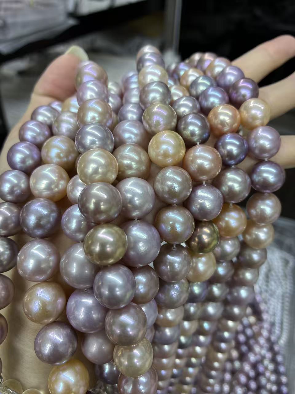 11-14 mm Candy Multicolor Edison Round Pearl Strand 5A