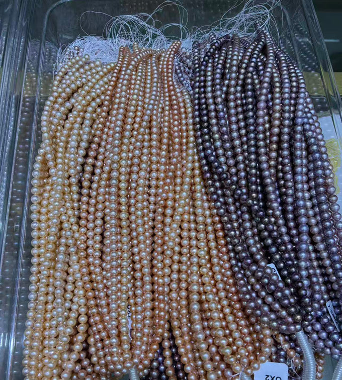 8–9 mm Mixed-Color Round Pearl Strand · 5A — supplied lot image 1