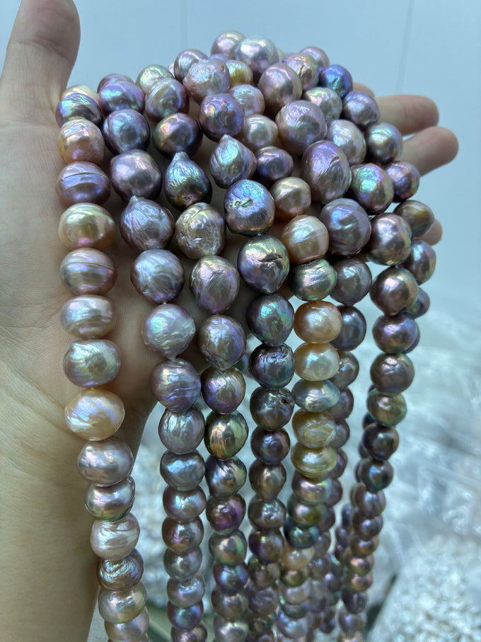 9–12 mm Mixed-Color Baroque Pearl Strand — supplied lot image 1