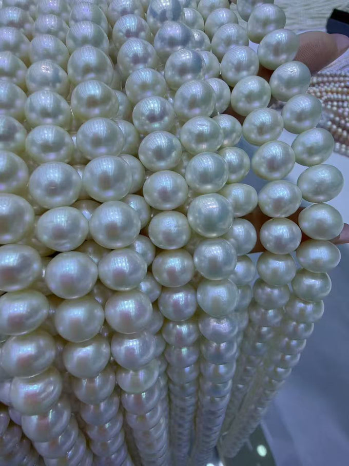 9–12 mm White Edison Round Pearl Strand · 3A — supplied lot image 1