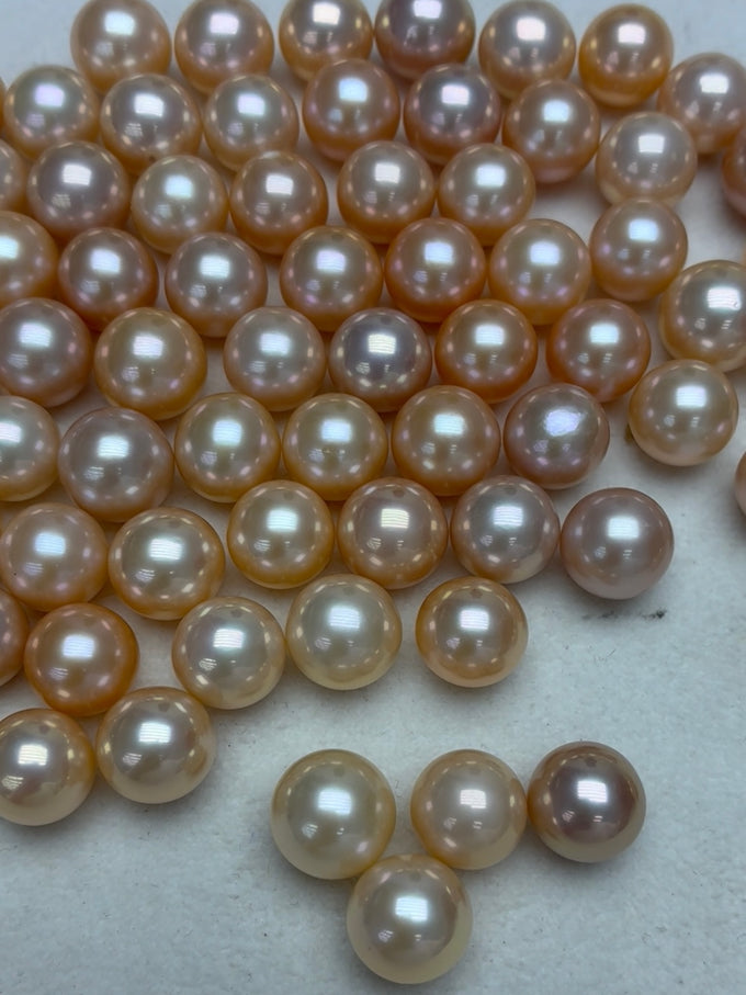 11–12mm Orange Edison Round Loose Pearls, 5A