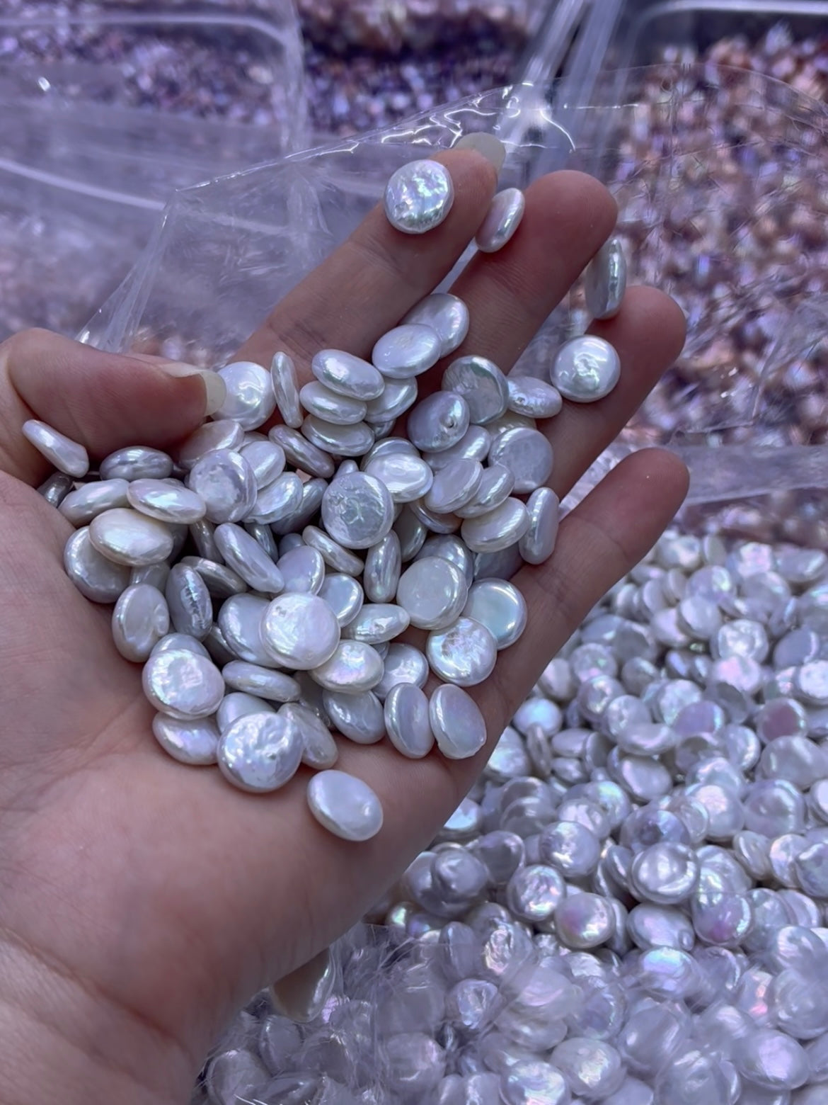 9–12mm White Button Loose Pearls, 4A