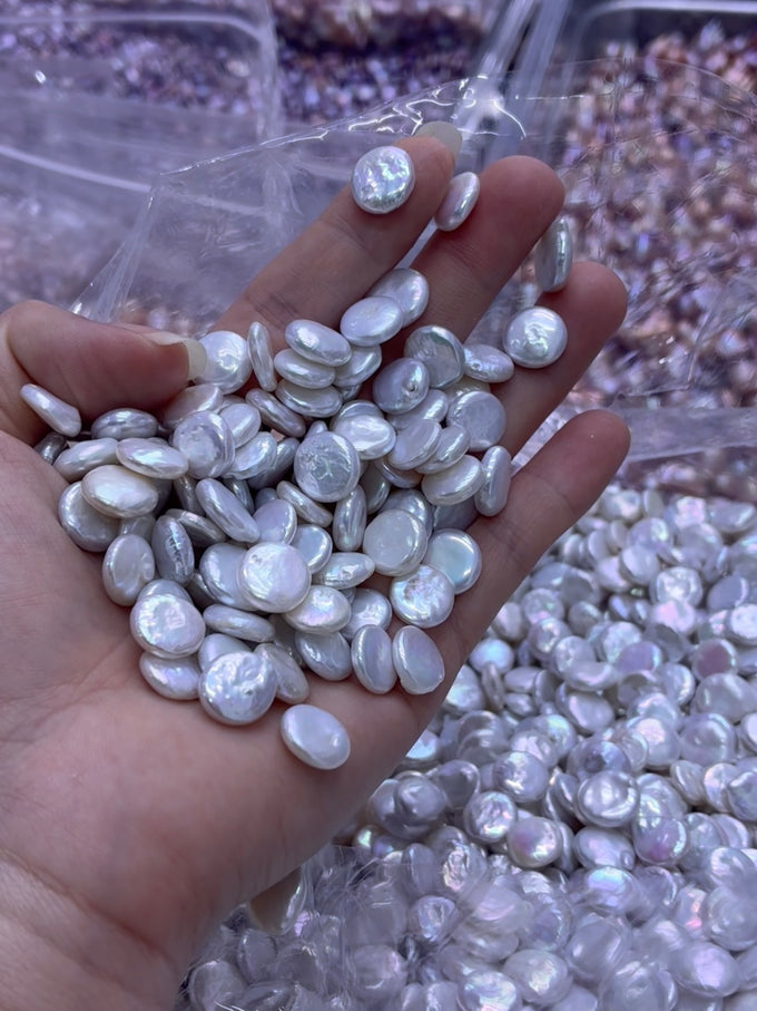 9–12mm White Button Loose Pearls, 4A