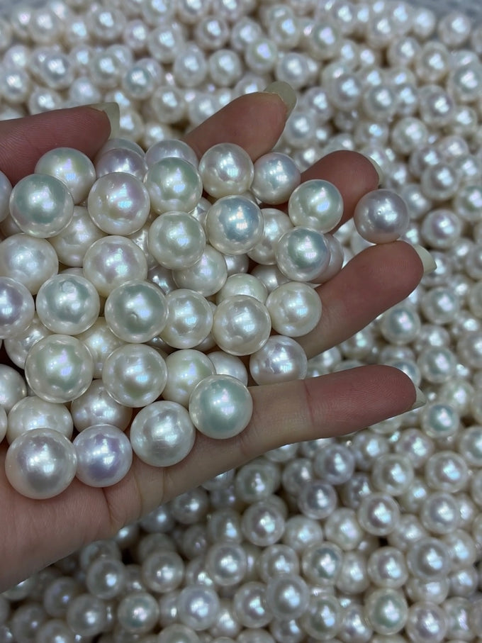11–13mm White  Edison Round Loose Pearls, 5A